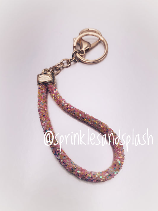 Pink/Orange Dazzled Loop Keychain