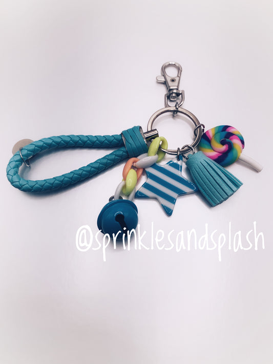 Blue Lollipop Keychain